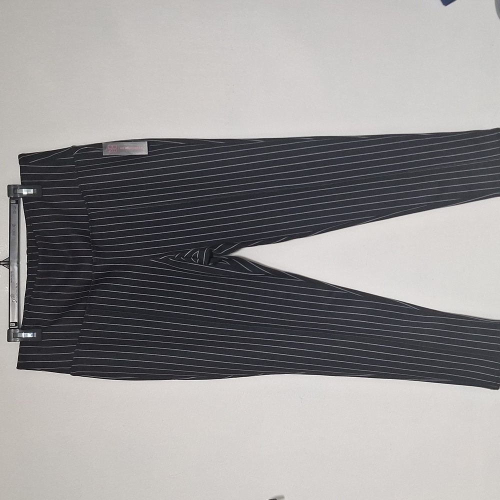 No Boundaries Black Pinstripe Ankle Pants